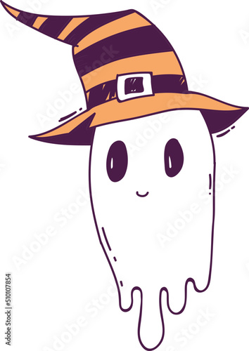 Cute Hand Drawn Halloween Ghost Illustration