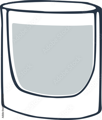 Blue Water Short Glass Line Illustration