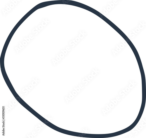Black Oval Shape Line Element