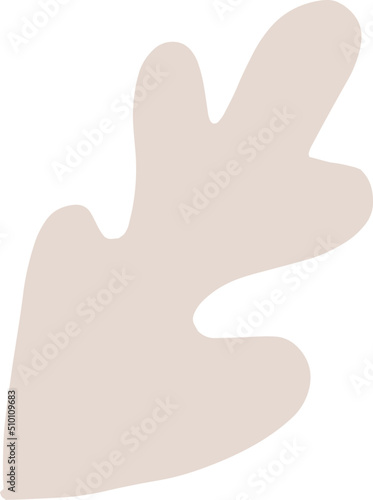 Beige Leaf Shape Element