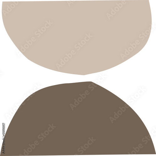 Brown Double Semicircle Shape Element