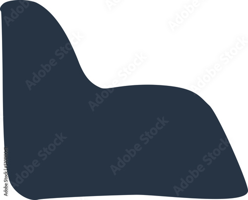 Dark Blue Curved Shape Element