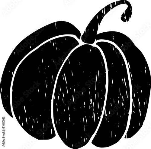 Black Textured Pumpkin Small Illustration