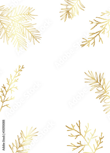 Fototapeta Golden Coniferous Frame