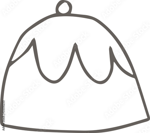Grey Pudding Cake Doodle Illustration