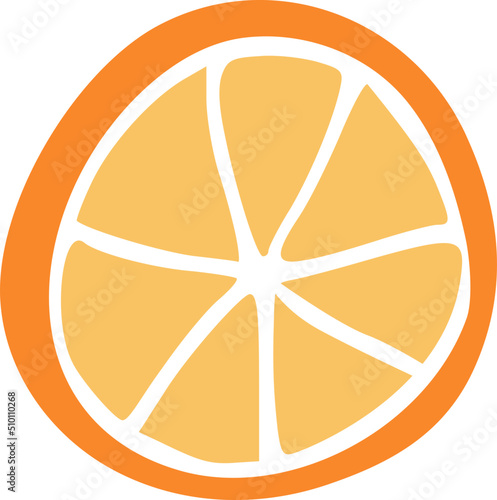 Little Orange Fruit Slice Illustration