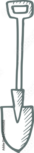 Green Spade Doodle Illustration