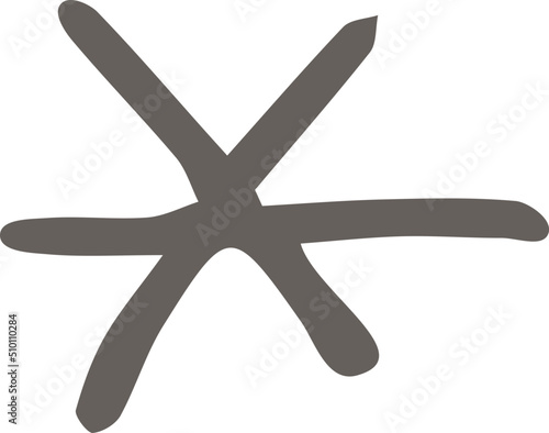 Grey Small Star Snowflake Doodle 2 Illustration