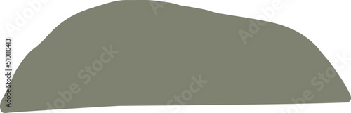 Olive Green Curved Shape Element