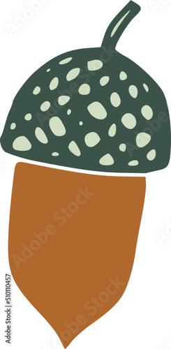 Cute Brown Acorn Illustration