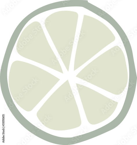 Green Lime Fruit Slice Illustration