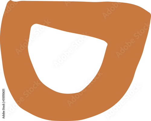 Orange Punched Semicircle Shape Element