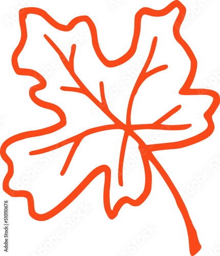 Red Line Maple Leaf Illustration