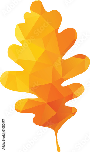 Golden Triangular Oak Leaf Illustration