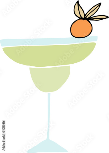 Green Cocktail Drink Physalis Illustration