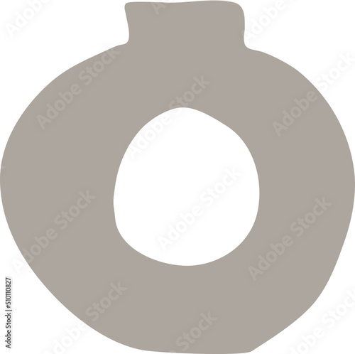 Grey Round Vase Illustration