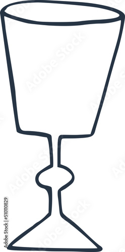 Empty Black Wine Drink Decorative Glass Illustration