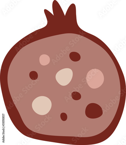Dark Pomegranate Fruit Illustration