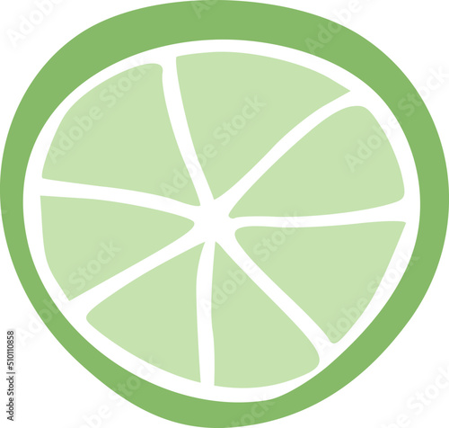 Fresh Green Lime Fruit Slice Illustration