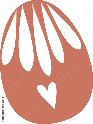 Pink Easter Egg Heart Illustration