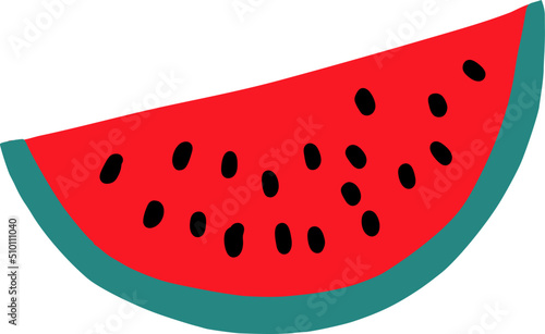 Red Watermelon Fruit Slice Illustration