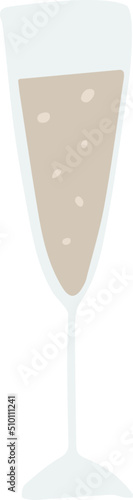 Tall Wine Glass Drink Illustration