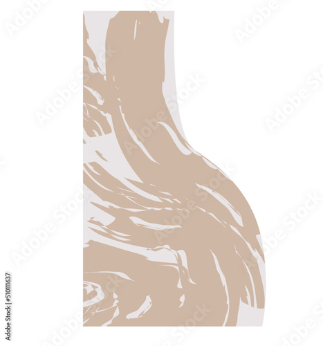Modern abstract shape with stone texture element