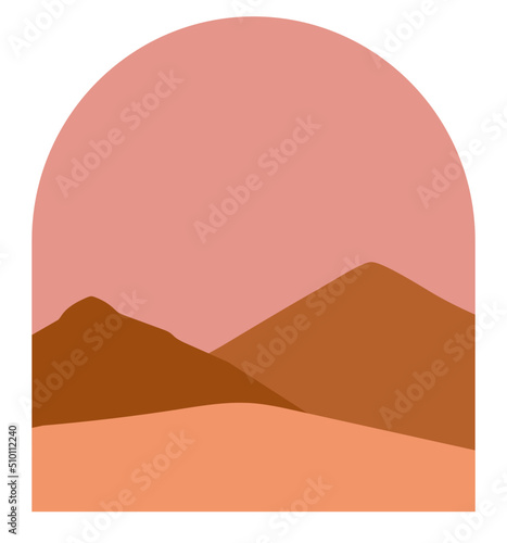 Abstract Landscape view, mountain illustration