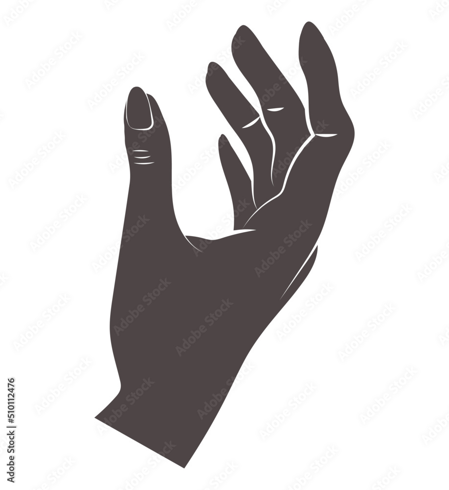 Abstract woman hand silhouette illustration Abstract woman hand silhouette illustration