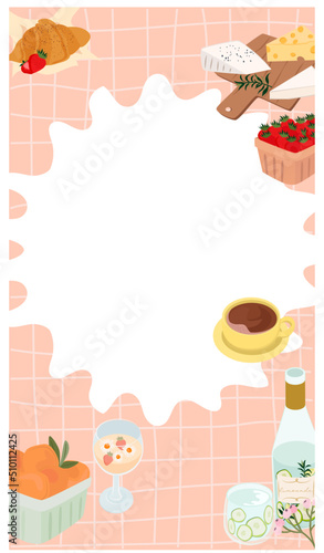 Breakfast table with photo frame