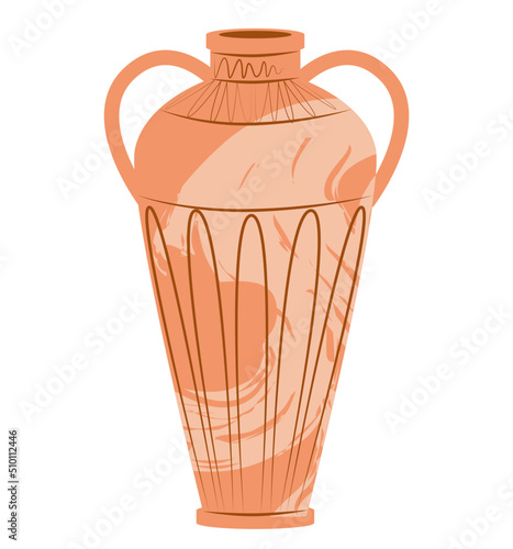 Clay or ceramic antique vase element