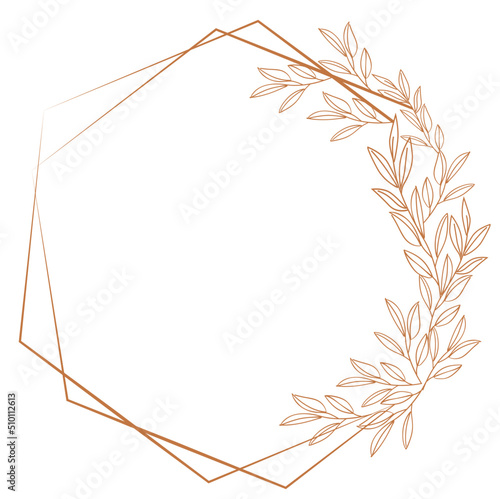 Wreath with flowers and leaves frame