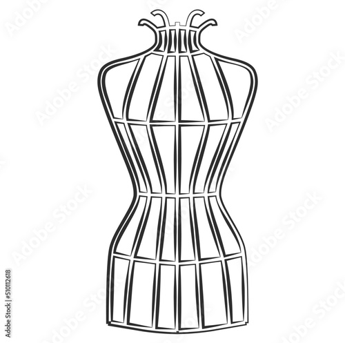 Vintage sewing dummy illustration