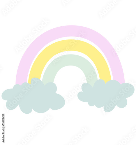 Abstract rainbow with cloud illustration