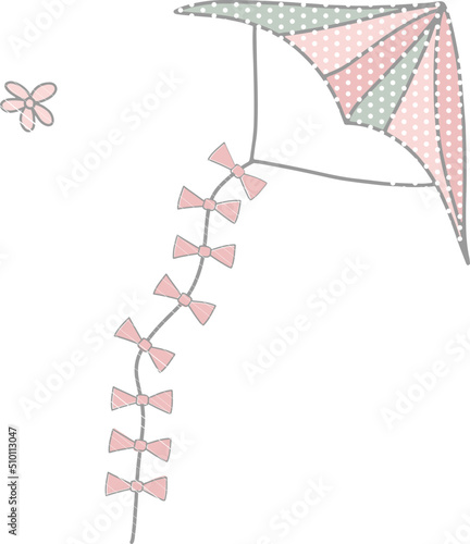 Hand drawn kites, kites set, blue kites, sweet illustration
