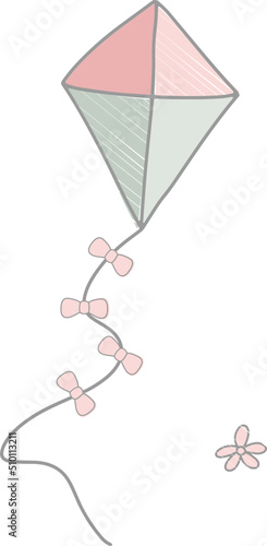 Hand drawn kites, kites set, blue kites, sweet illustration