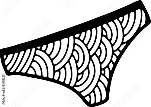 Line art swimsuit collection black illustration hand drawn
