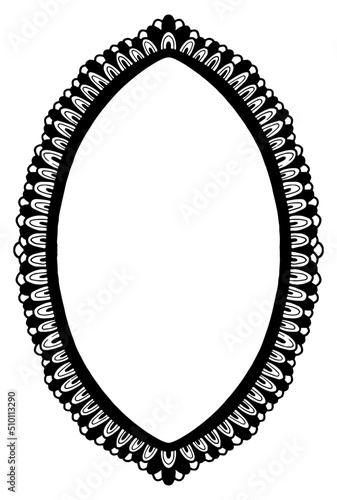 Oval frames hand drawn, border illustration