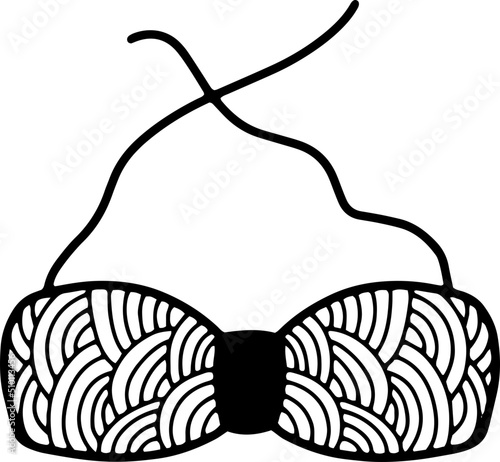 Line art swimsuit collection black illustration hand drawn