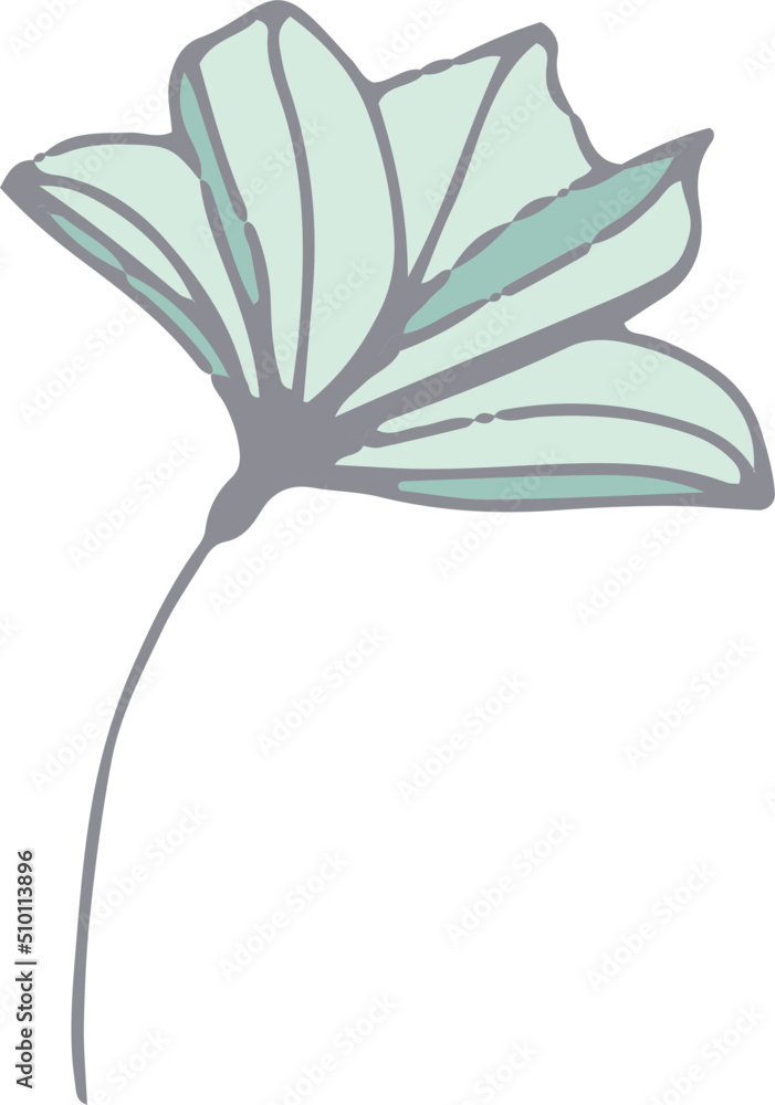 Obraz premium Yellow flowers and leaves vector hand drawn illustration