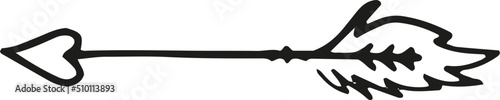 Tribal arrows hand drawn, arrows set, black arrows