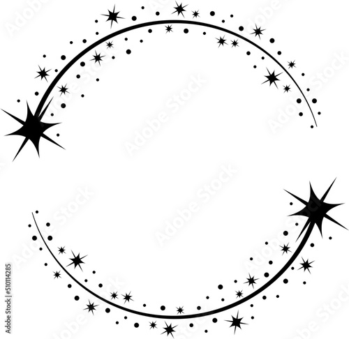 Stardust shiny star circle frame