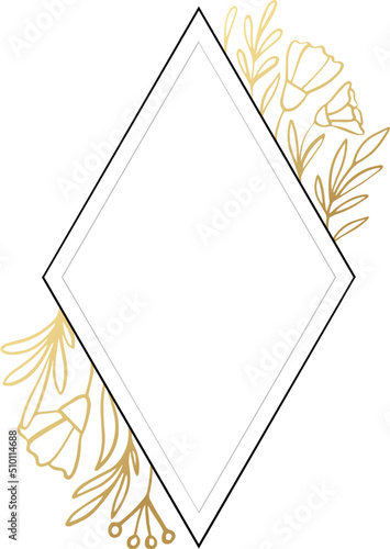 Wedding invitation label with floral frame