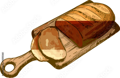 Bread on cutting board