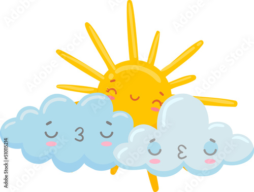 Cute sun among clouds