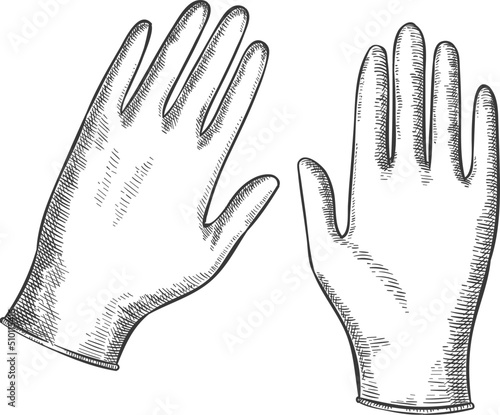 Protective rubber gloves