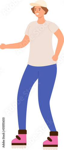 Woman skates rollerblade
