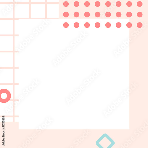 Memphis style trendy abstract social media post template