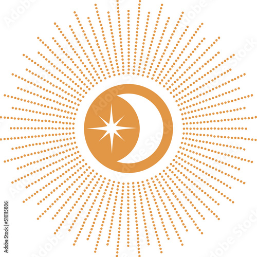 Sun and crescent