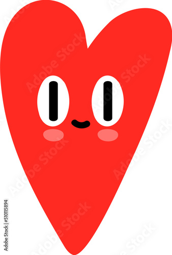Cartoon red heart character with funny face